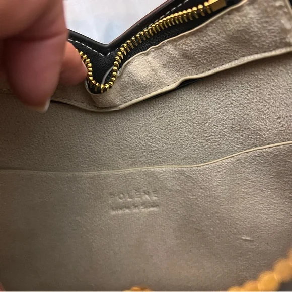 Polene Paris Black Leather Nodde Hobo Shoulder Crossbody Bag, adjustable strap - Picture 15 of 17